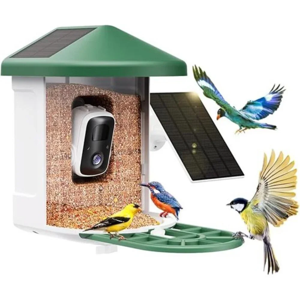 Bird Feeder with Camera with AI Identify Birds Species Solar Panel, Smart Bird